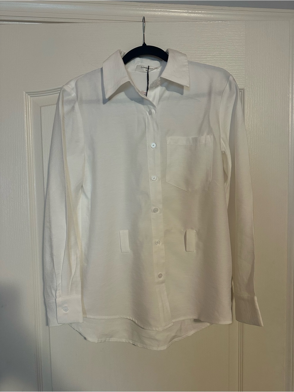 Commense White Long-Sleeve Button-Up Shirt